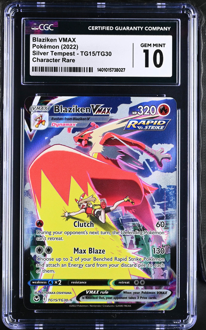 ***CGC GEM MINT 10*** 2022 POKEMON SWSH SILVER TEMPEST BLAZIKEN VMAX TG15/TG30